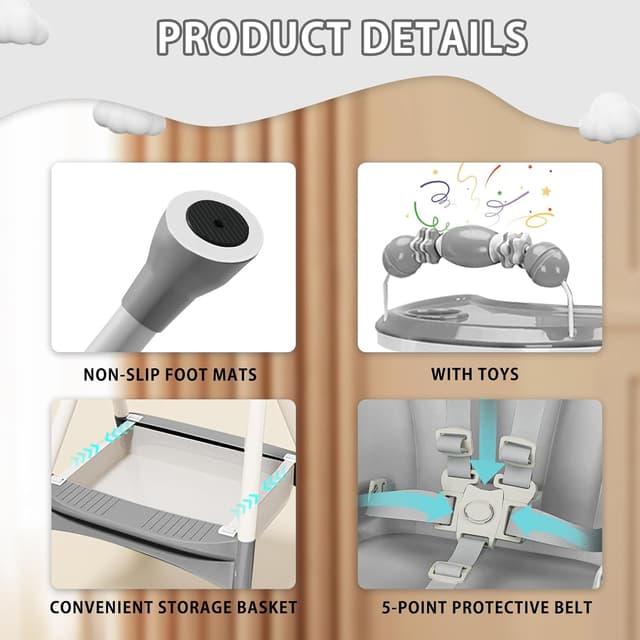 Detalle 1 de UBRAVOO Babyhochstuhl 3-in-1 ab 6 Monaten