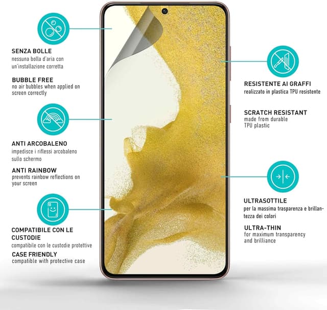 Detalle de Smartect TPU Pellicola Protettiva Privacy (2 pezzi) per Samsung Galaxy S22