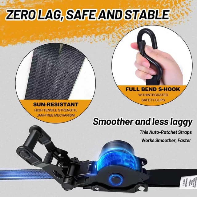 Thumbnail 5 de 1800LB Retractable Ratchet Straps 🚚