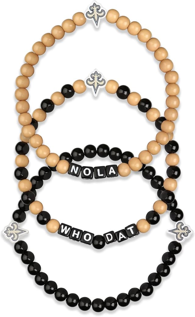 Detalle de FOCO NFL Team Logo Officially Licensed Beaded Friendship Bracelets (3-Pack)