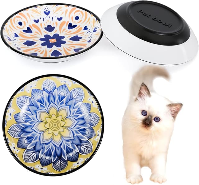 Detalle de Cat Bowls 3-Piece Ceramic Anti-Whisker
