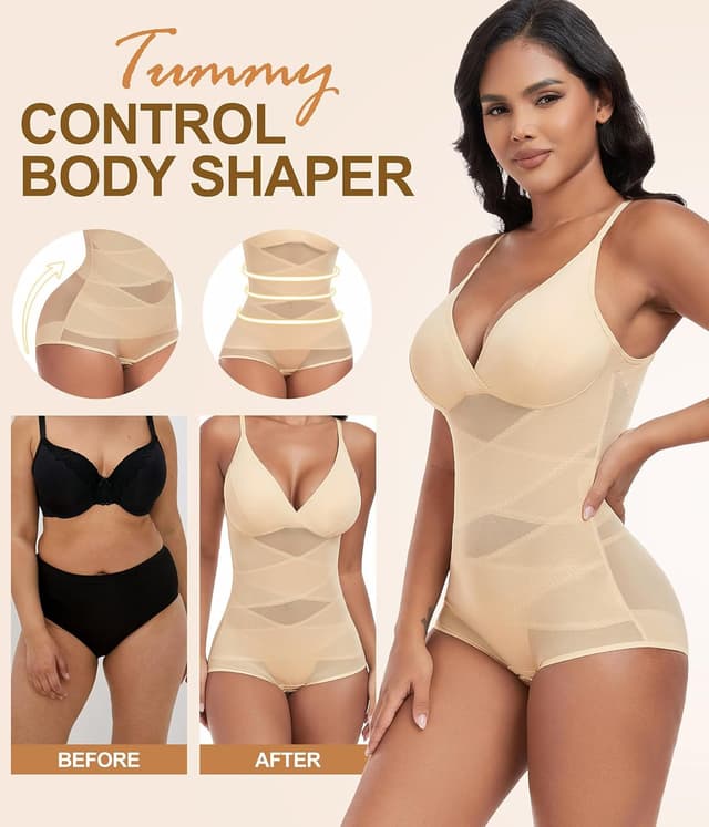 Detalle de PASUDA Body gainant femme ventre plat invisible – combinaison shapewear bretelles réglables