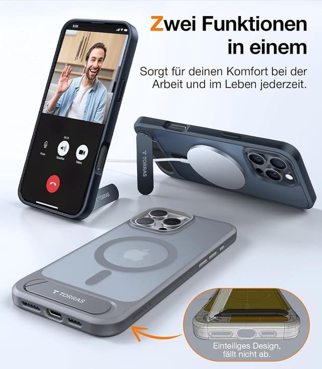Detalle 1 de TORRAS Ostand L1 iPhone 16 Pro Max Hülle mit MagSafe
