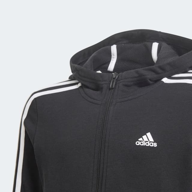Detalle de Adidas Essentials 3 bandas Chaqueta con capucha