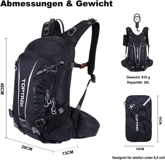 Thumbnail 5 de toptrek Fahrradrucksack 20L Wasserdicht