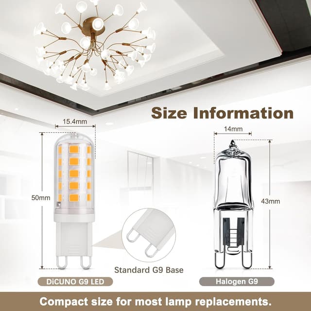 Thumbnail 2 de DiCUNO Lampadina LED G9 3W 410lm Bianco caldo 2700K