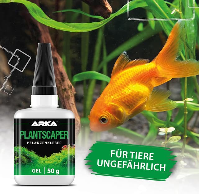 Detalle 2 de ARKA Plantscaper Aquascaping Pflanzenkleber Gel (50 g) – tropffrei & haftet an Moos, Pflanzen, Wurzeln & Steinen