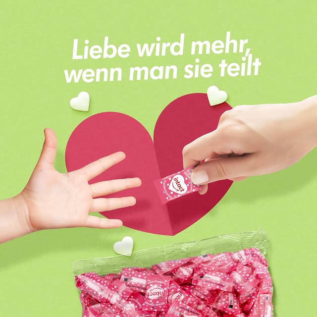 Detalle 2 de Traubenzucker Bonbons 500 g Kirsch-Herzen