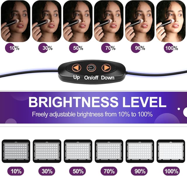 Detalle de EMART LED Video Light 2 Packs (dimmable) with diffuser, 9 colour filters and tripod