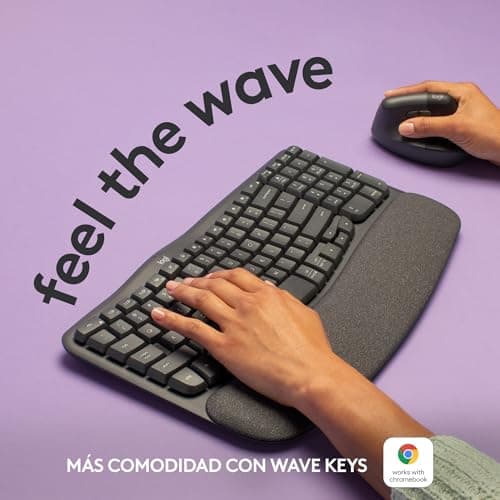 Detalle 2 de Logitech Wave Keys teclado ergonómico inalámbrico Bluetooth ⌨