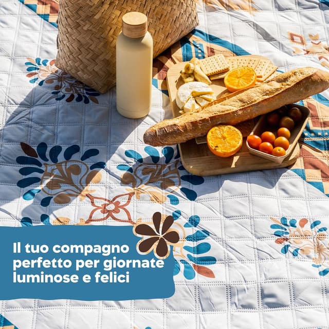 Detalle de Twinzee Coperta Pic Nic Impermeabile 200x200 cm (XXL) stuoia da campeggio, picnic e spiaggia