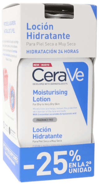 Detalle de CeraVe Loción Hidratante 2 x 473 ml (para rostro y cuerpo)
