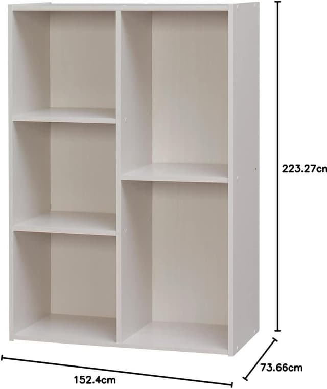 Detalle de Iris Ohyama CX-23C scaffale angolare da parete 60 cm, 5 livelli in legno bianco