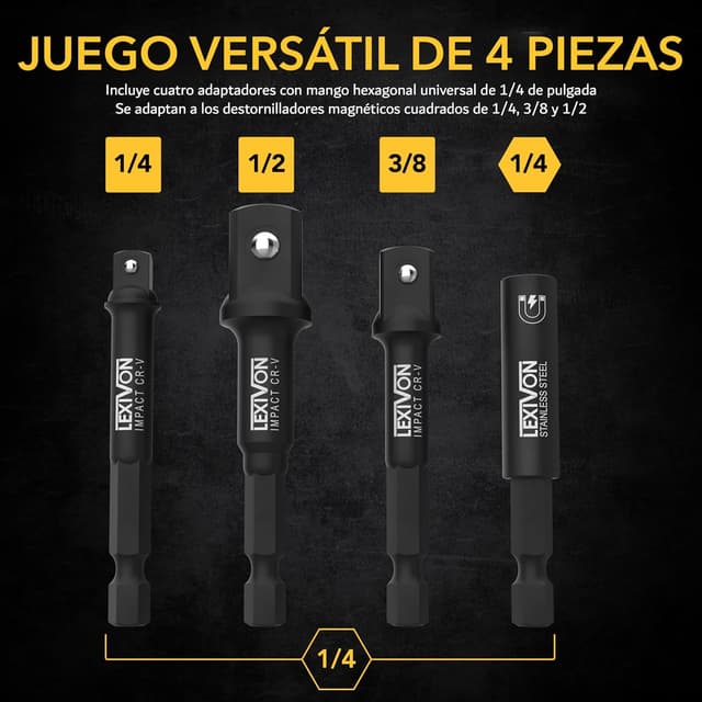 Thumbnail 5 de LEXIVON LX-104 adaptadores 4 piezas 1/4