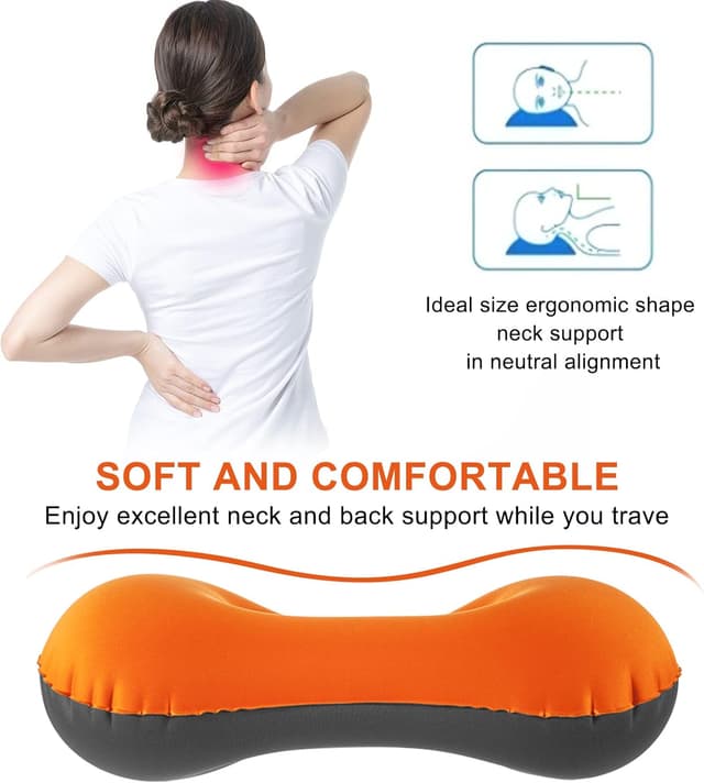 Detalle de Eono Ultralight Inflatable Camping Pillow (compressible travel air pillow)