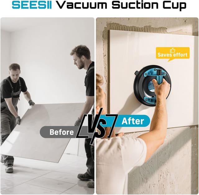 Detalle 2 de SEESII Vakuum-Saugheber für Fliesen & Glas (2er-Set, 8 Zoll) bis 200 kg