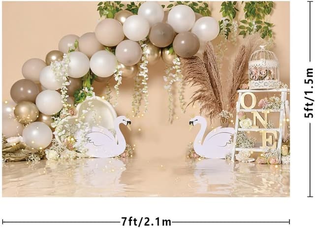 Detalle de MEHOFOND 7x5ft Baby First Birthday Backdrop 🎥