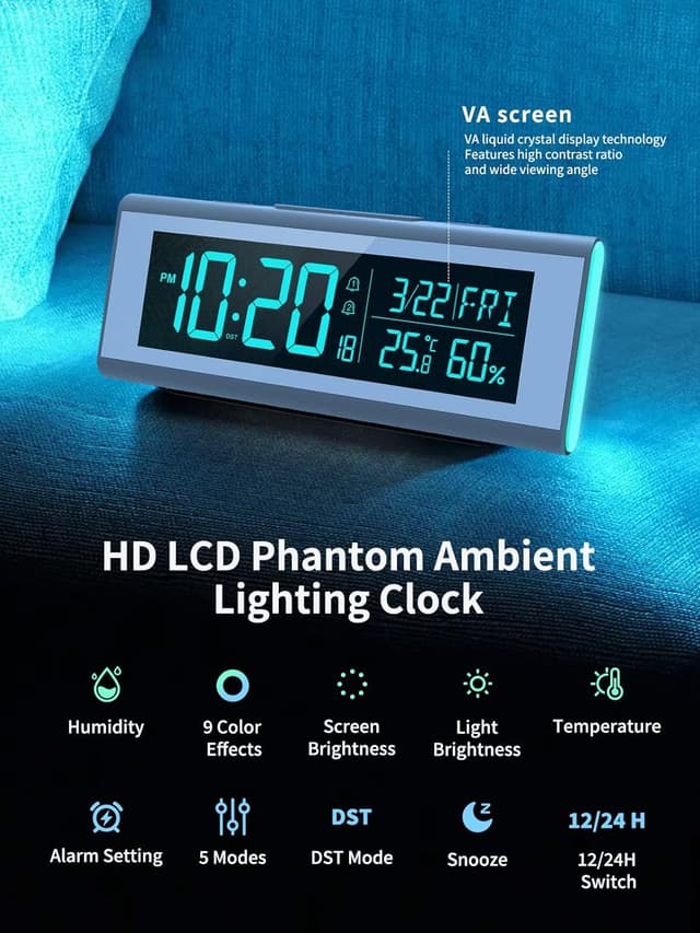 Detalle de KOOKH-CLOCK HD alarm clock with 7.1 in display
