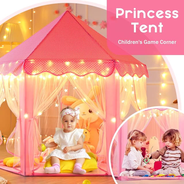 Thumbnail 4 de Monobeach Princess Play Tent 55 x 53 in ⭐🏰