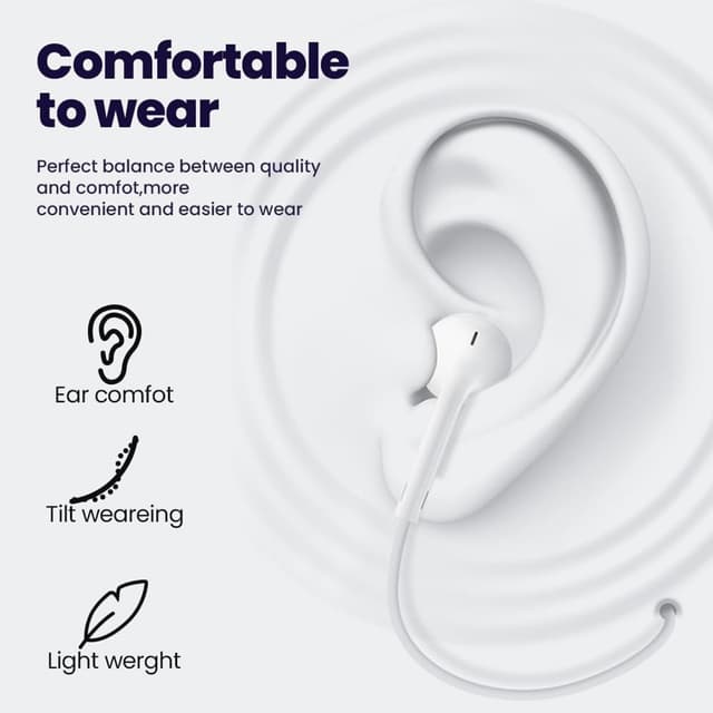 Detalle de Auricolari USB-C In-Ear con microfono e controllo volume per iPhone 17/16/15 (suono stereo HiFi e riduzione rumore)