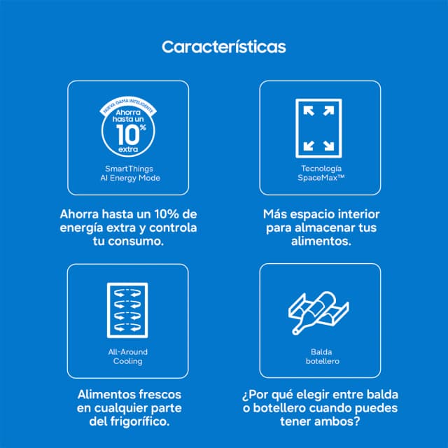 Detalle de Samsung RB34C605CWW/EF frigorífico combi 344 L