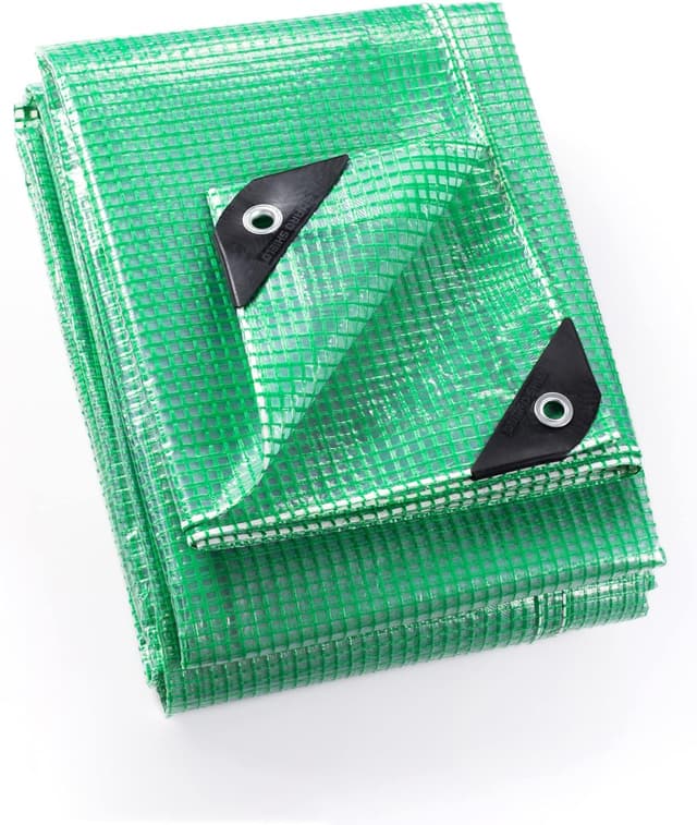 Detalle de GUARD SHIELD Abdeckplane wasserdicht transparent-grün (6x8 m) mit Ösen – UV-stabil, reißfest und schimmelresistent