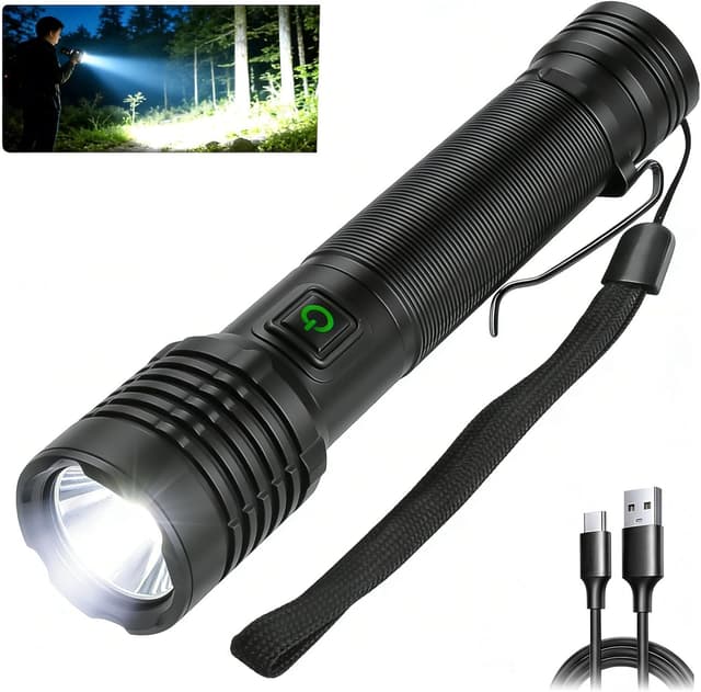 Detalle de DXHGHYGL Torcia LED ricaricabile USB-C fino a 90.000 lumen, IPX6