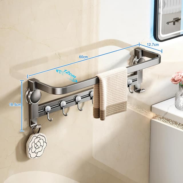 Detalle 1 de MUSTORN Handtuchhalter 60 cm ohne Bohren