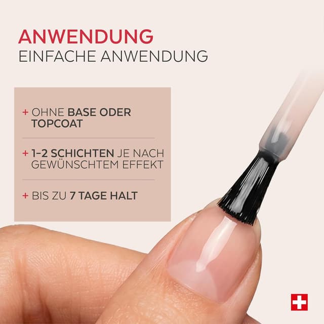 Detalle de PODERM Nagellack Pflege korrigierend & perfektionierend mit Keratin (Nude-Finish) – 8 ml