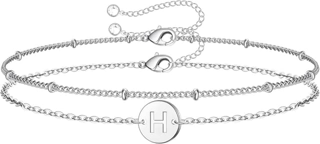 Detalle de SLOONG Buchstaben-Armband Damen in Gold/Silber, 18K vergoldet, verstellbar