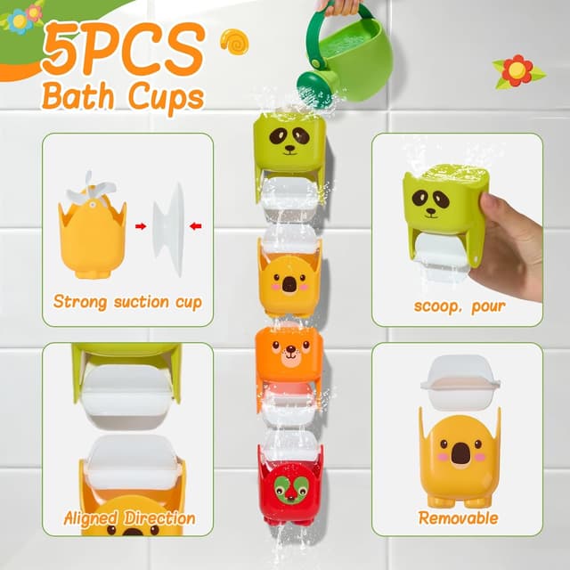 Detalle de GINNO Baby bath toys, 17-piece set