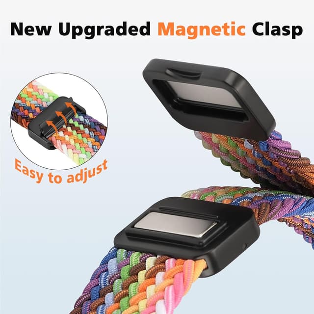 Detalle 2 de HITZEE Nylon Braided Straps for Samsung Galaxy Watch8 (40/44mm) & Watch8 Classic 46mm – Pride Edition with Magnetic Clasp