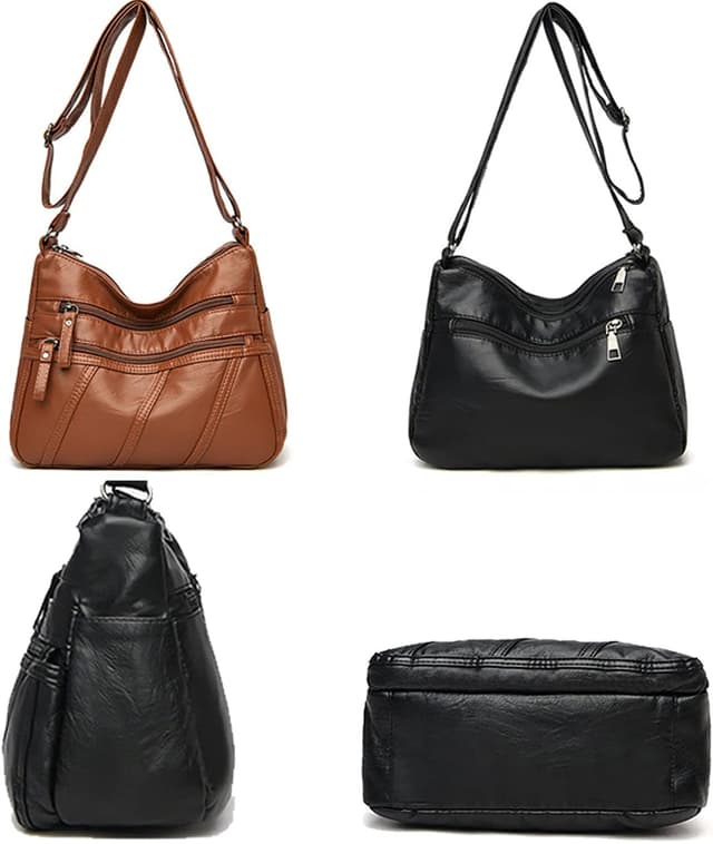 Thumbnail 6 de Women’s Cross Body Bag in Soft PU Leather with Adjustable Strap and Multi-Pocket Layout