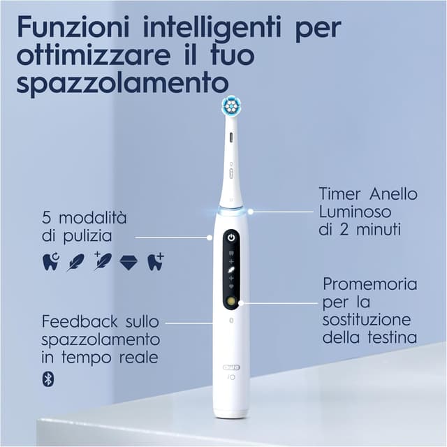 Thumbnail 6 de Oral-B spazzolino elettrico ricaricabile iO 5N con sensore di pressione, 5 modalità di spazzolamento e custodia da viaggio