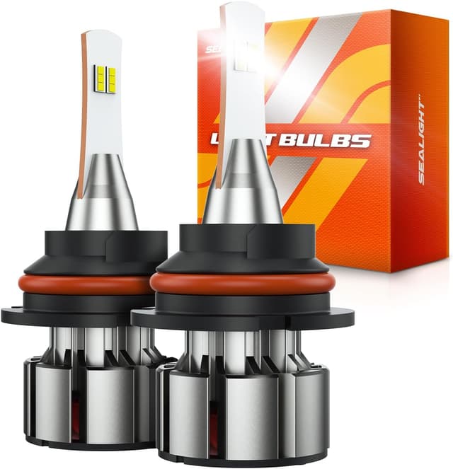 Detalle de SEALIGHT 9007 LED Bulb (HB5), 6500K Cool White, IP68 Waterproof, Plug-N-Play, Pack of 2