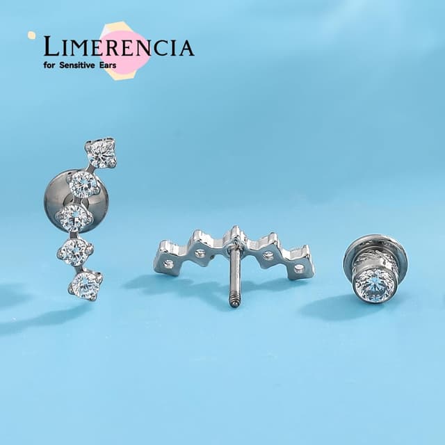 Detalle 2 de Limerencia G23 Titan Ohrstecker mit Schraubverschluss – hypoallergen, nickelfrei