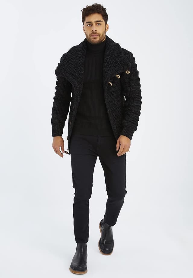 Detalle de LEIF NELSON LN5585 pull en tricot pour homme avec boutons