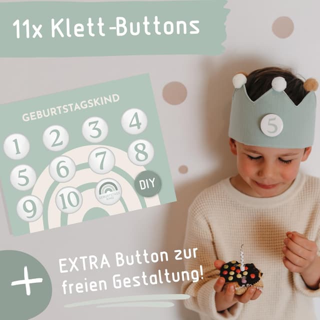 Thumbnail 2 de BJORKI Geburtstagskrone Musselin mit Zahlen 1–10