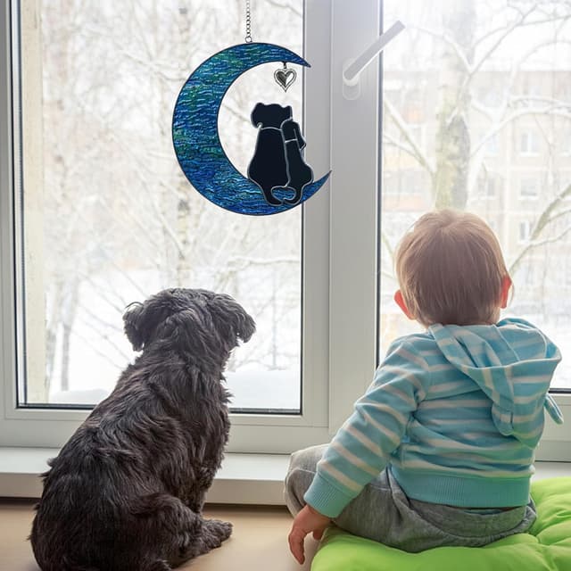 Thumbnail 4 de Double Dog Memorial Hund Sonnenfänger