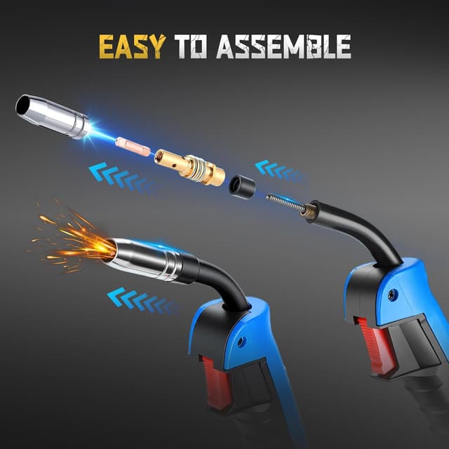 Detalle 2 de BOSYTRO Torcia di Saldatura MIG/MAG MB15AK con filo 4 m e set da 22 pezzi