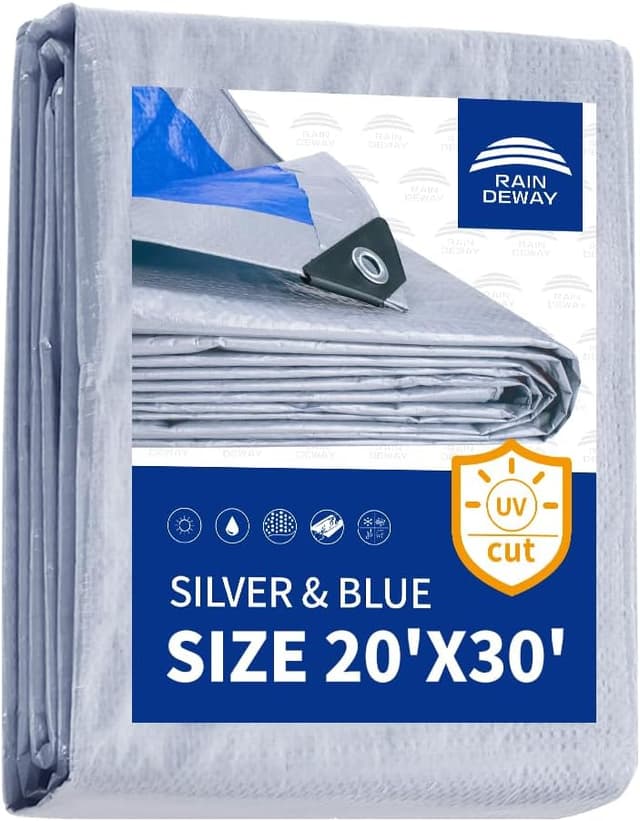 Detalle de RAINDEWAY 20x30 ft Waterproof Tarp, 5.5 mil 🛶