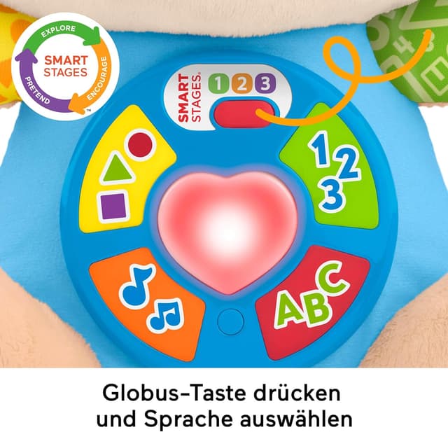 Detalle 2 de Fisher-Price musikalischer Lernspaß Smart Stages Hündchen (JFD20) – Plüschspielzeug ab 6 Monaten