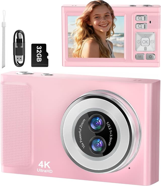 Detalle de JDZ 4K Fotocamera Digitale 16x Rosa