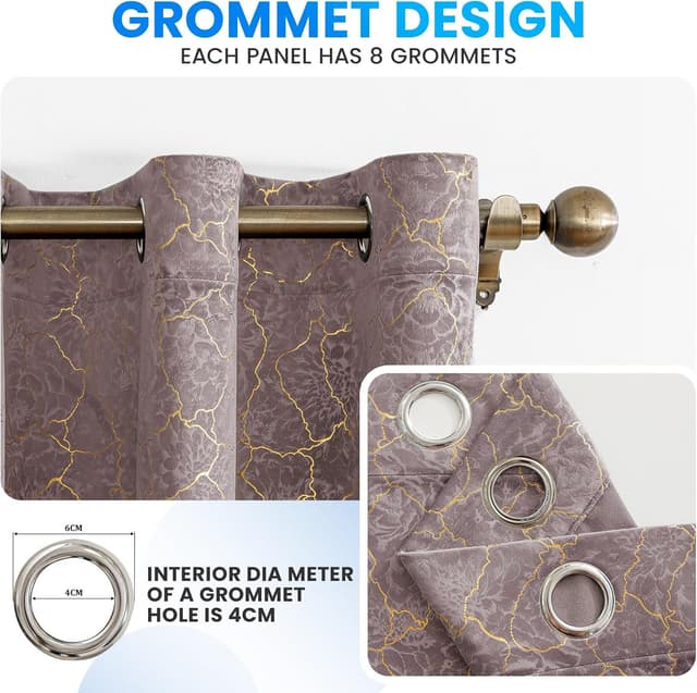 Detalle 2 de Ystyle rideau occultant velours 2×140