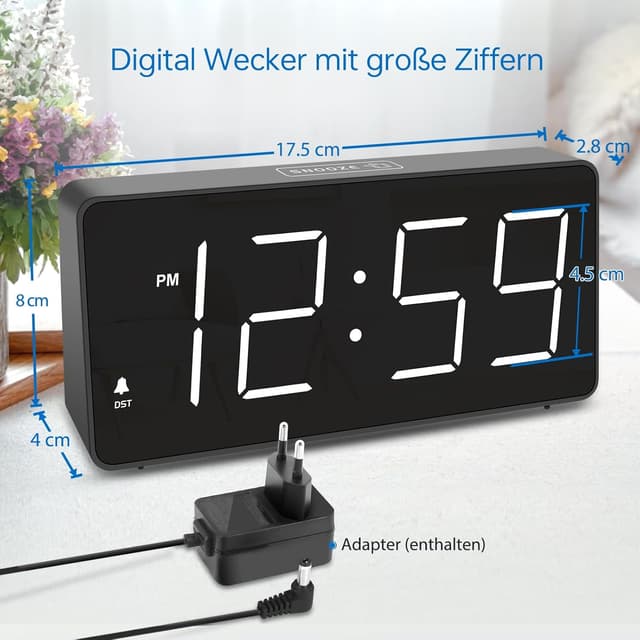 Detalle 2 de Eachui LED Wecker Digital mit 5 Stufen