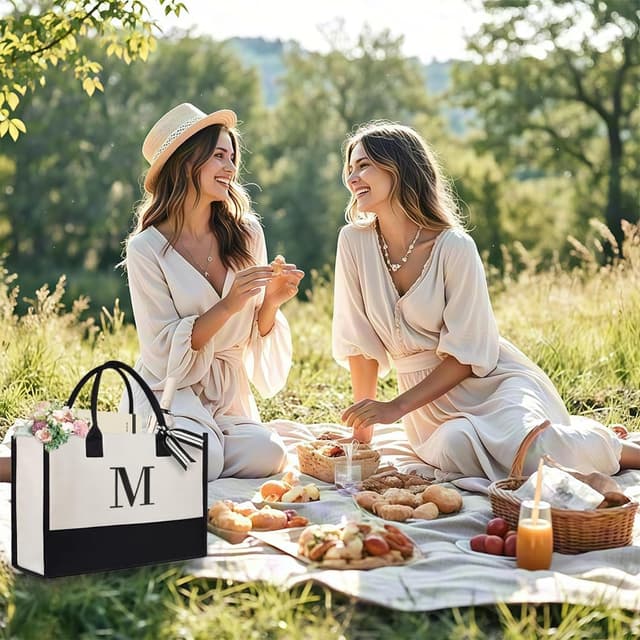 Detalle 2 de Aucuu Borsa Tote a Mano da Donna grande per lavoro e laptop 15,6" in tela con tracolla