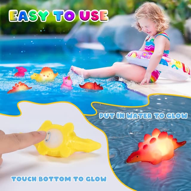 Detalle 2 de HOYIBO Baby Bath Toys 8-pack floating light-up set