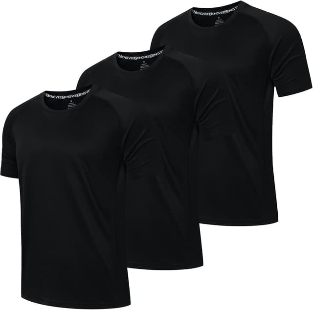 Detalle de LUWELL PRO 3 Pack Men’s Quick-Dry Running T-Shirts (Gym & Workout Tops)