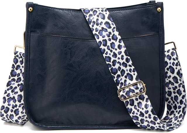 Detalle de ZOUIQSS Women’s Crossbody Leather Shoulder Bag with Adjustable Strap and Zipped Pockets