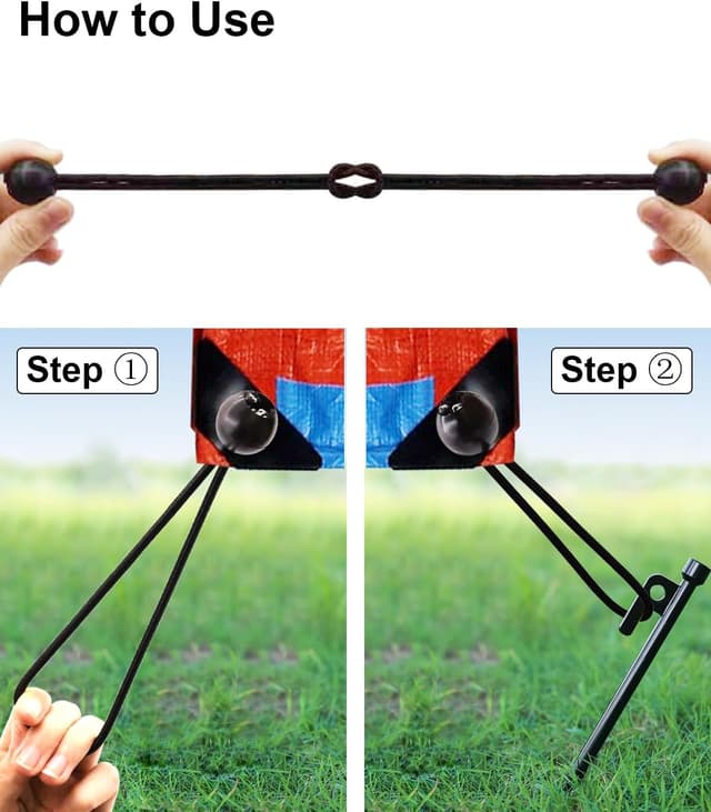 Detalle de WMZOBH Spanngummis mit Kugel 25 cm – 25 Stück für Planen, Zelte & Abdeckungen